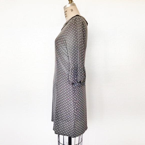 BEL AIR - Tulip Sleeve Polka Dot Silk Dress - Picture 2 of 4